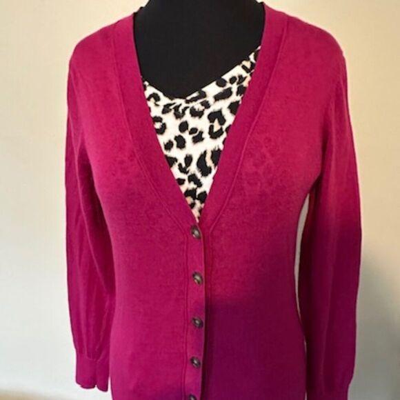 LOFT Sweaters - Pink Ann Taylor Loft Cardigan   8657